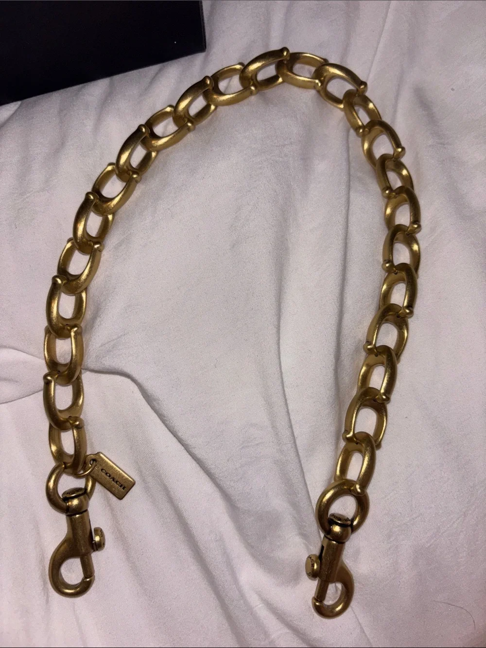 Coach Tabby with gold hardware/ gold chain extender/ cross body strap and wallet